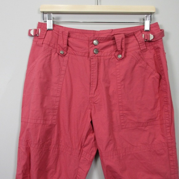 Lulu B Capri Pants Women 6 Pink Bratz Buckle Cargo Crop Low Rise Cinch Baggy 312 - Picture 4 of 14